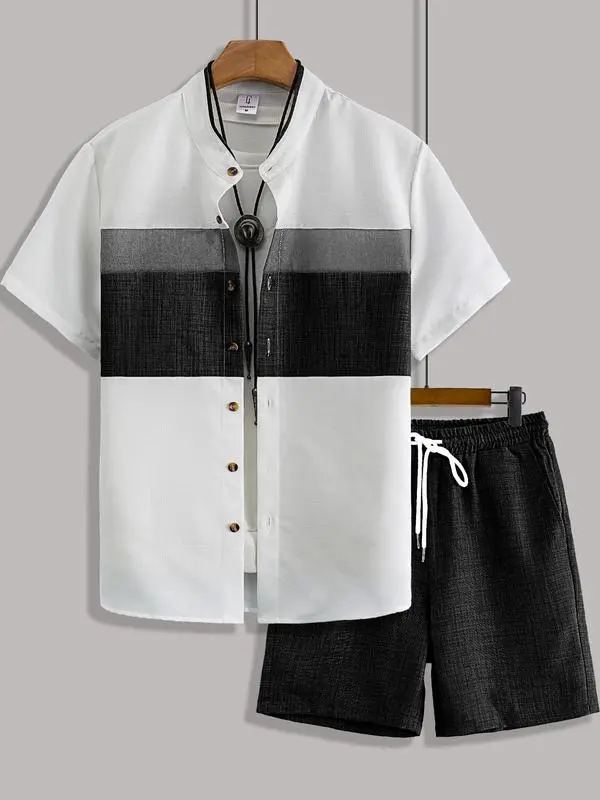 Daily Wear two-Piece Set Men's Casual Top & Track Shorts