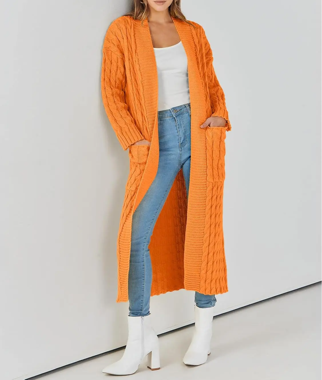 Women's Long Cardigan 2024 Oversized Coat Long Sleeve Open Cardigan Knitted Extra Long Coat Autumn Fashion Jacket Clothes