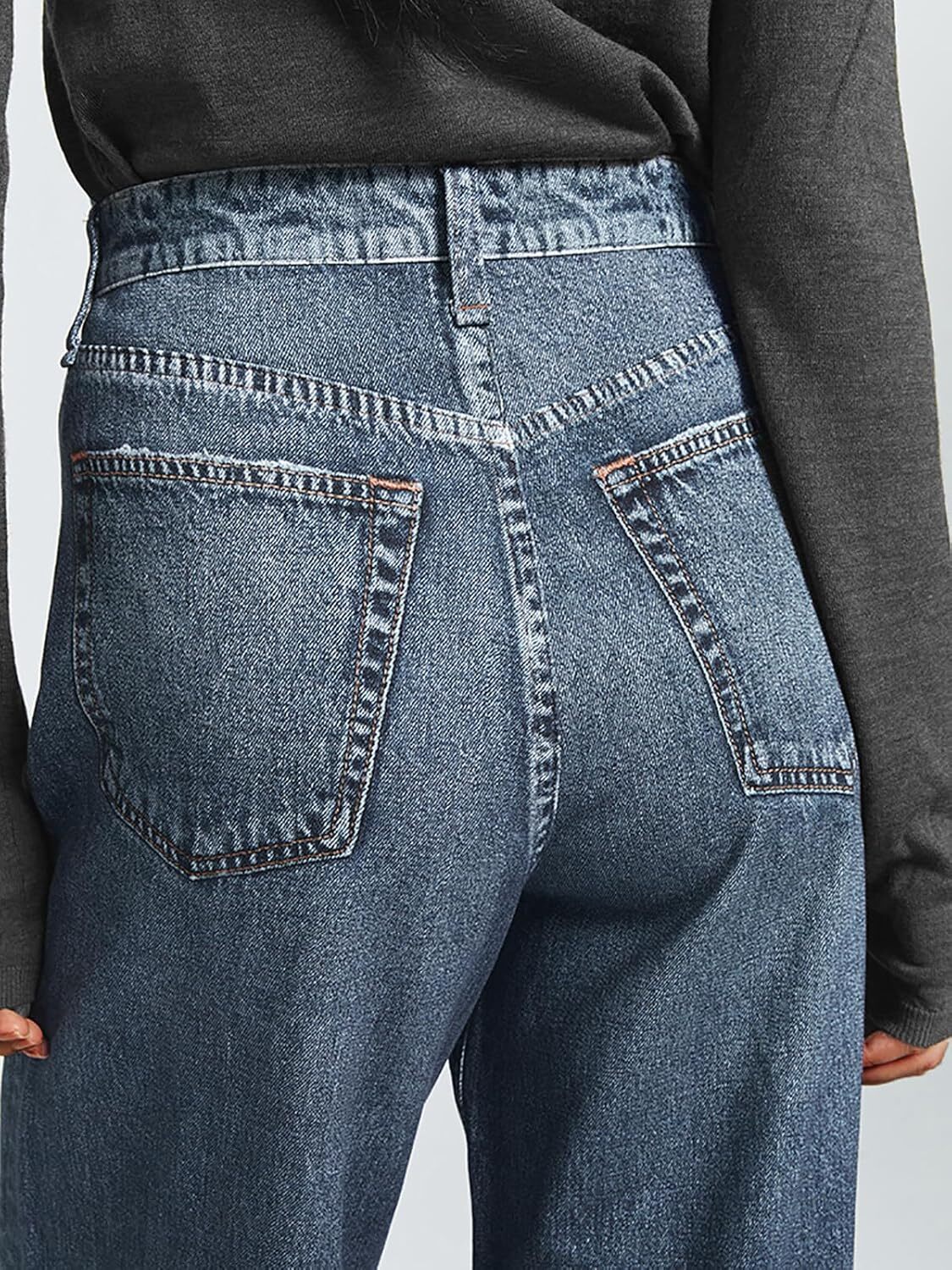Women's Sweatpant Jeans Print Denim Sweatpants High Waisted Full-Length Wide Leg Pants Baggy Comfort Faux Jeans