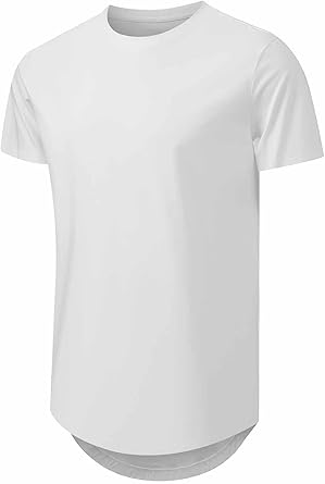 🔥🔥Men's 12-Pack Cotton Hipster Hip Hop Longline Crewneck T-Shirt
