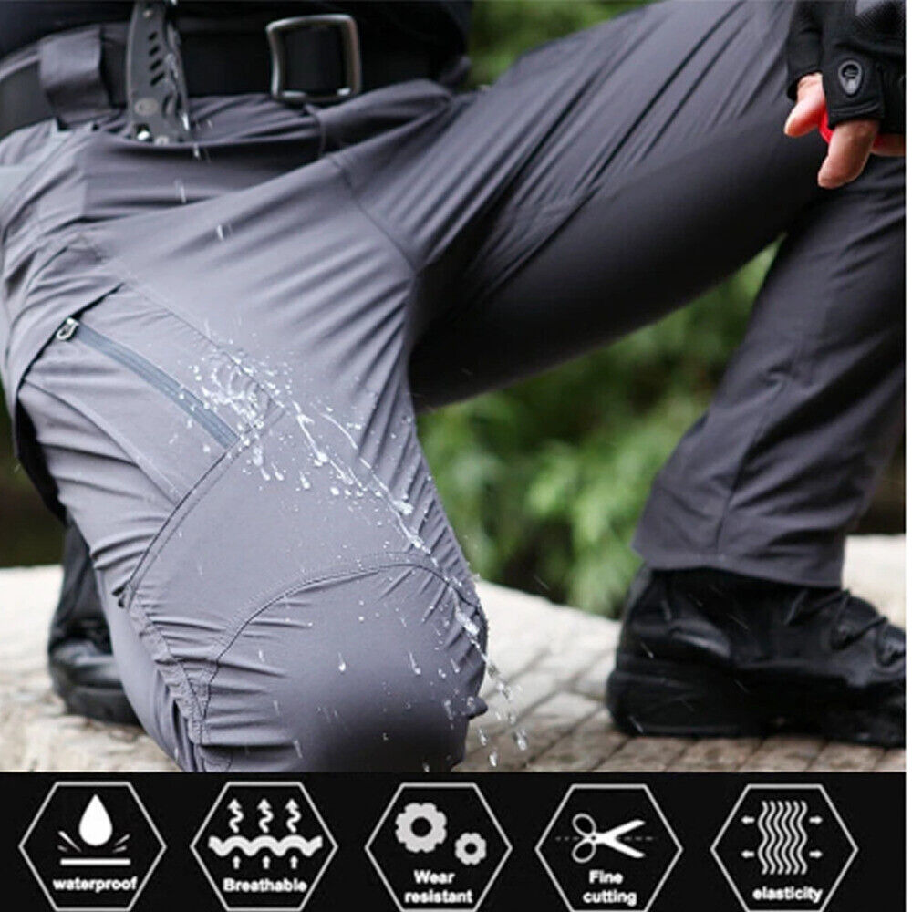Men's Cargo Pants 100% Cotton Work Trousers Tactical Combat Outdoor Hiking Pant