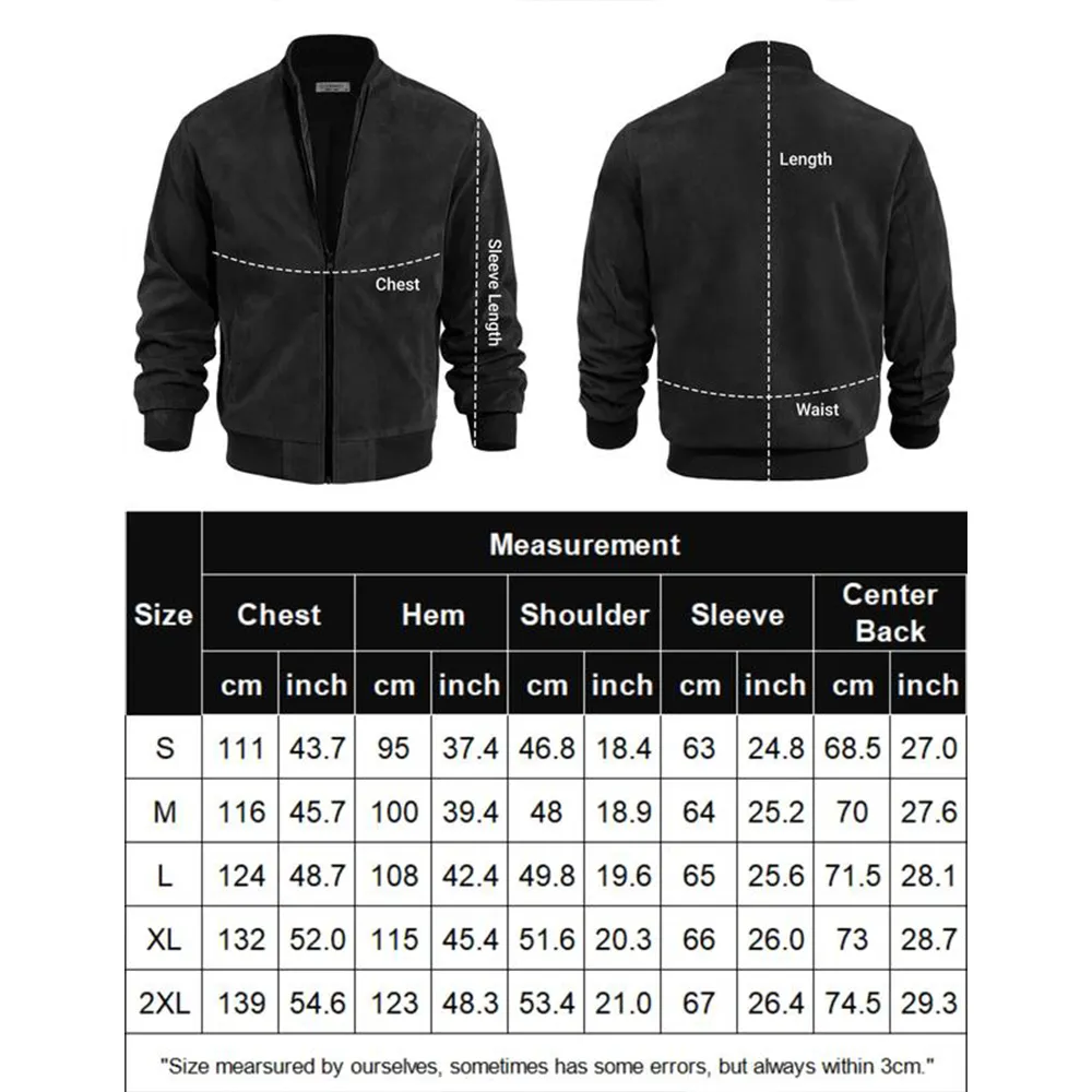 Men’s Classic Thin Casual Jacket: Stretchy Faux Suede (Lightweight, Retro, Soft)