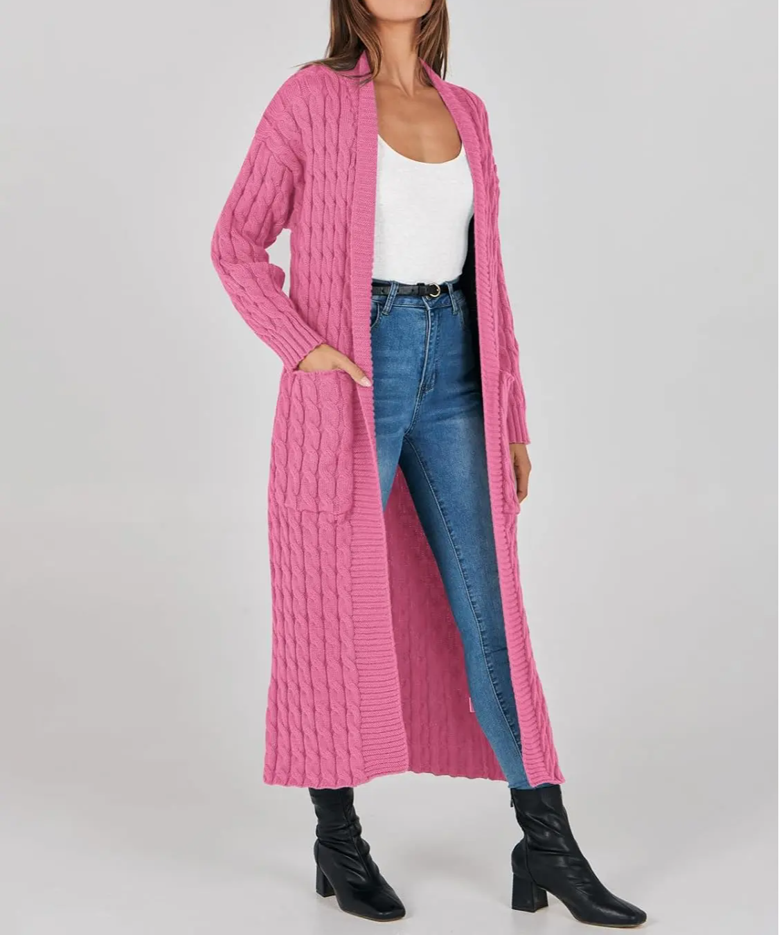 Women's Long Cardigan 2024 Oversized Coat Long Sleeve Open Cardigan Knitted Extra Long Coat Autumn Fashion Jacket Clothes