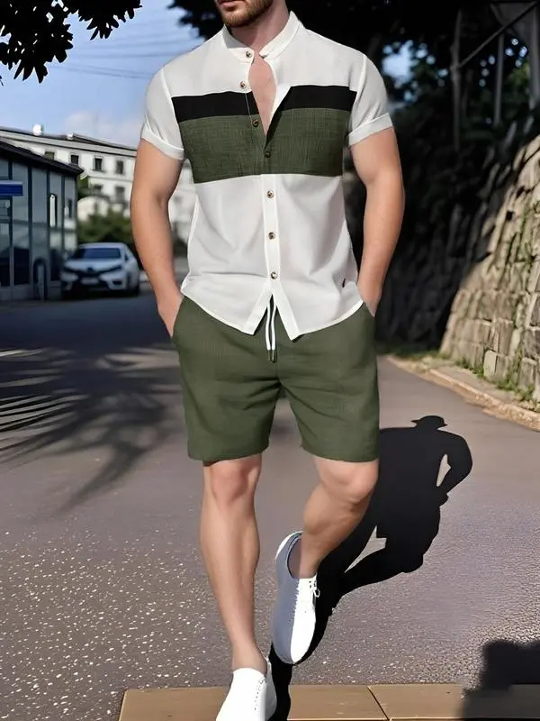 Daily Wear two-Piece Set Men's Casual Top & Track Shorts