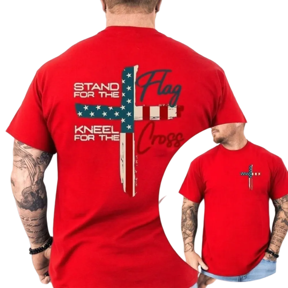 Stand For The Flag Graphic Tees for Cotton Fabric Casual Crew