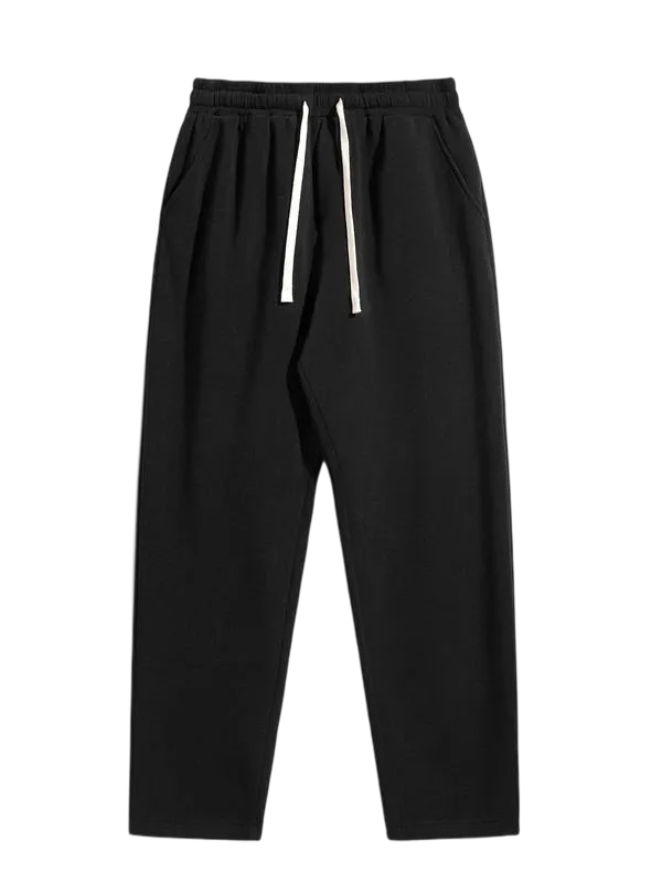 Men's Regular Fit Solid Drawstring Waist Sweatpants