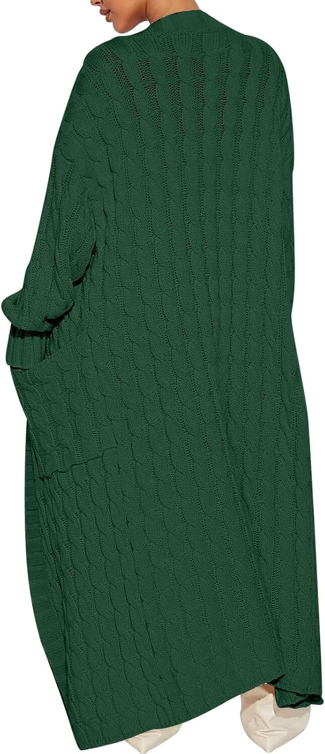 Women's Long Cardigan 2024 Oversized Coat Long Sleeve Open Cardigan Knitted Extra Long Coat Autumn Fashion Jacket Clothes