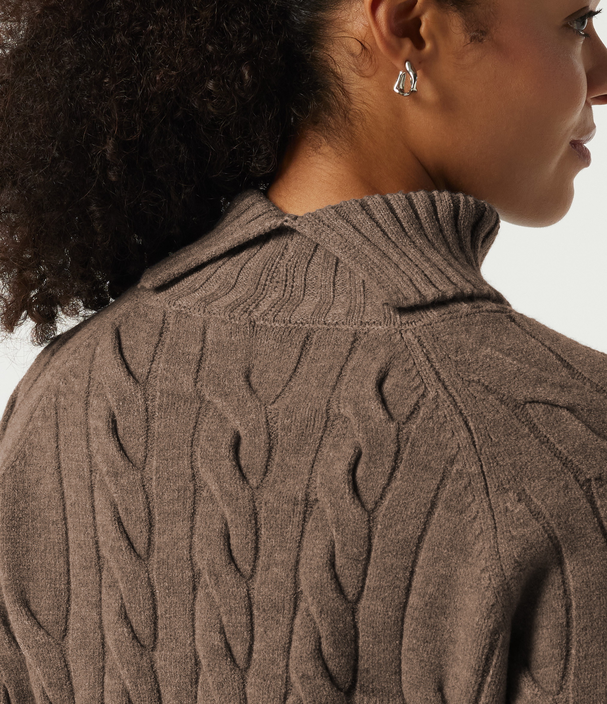 Lapel Raglan Long Sleeve Work Sweater