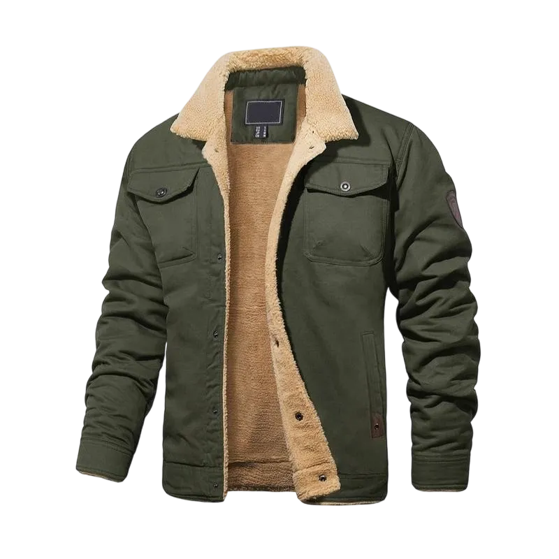 Men's Sherpa Lined Trucker Jacket – Warm, Casual Cotton Fleece