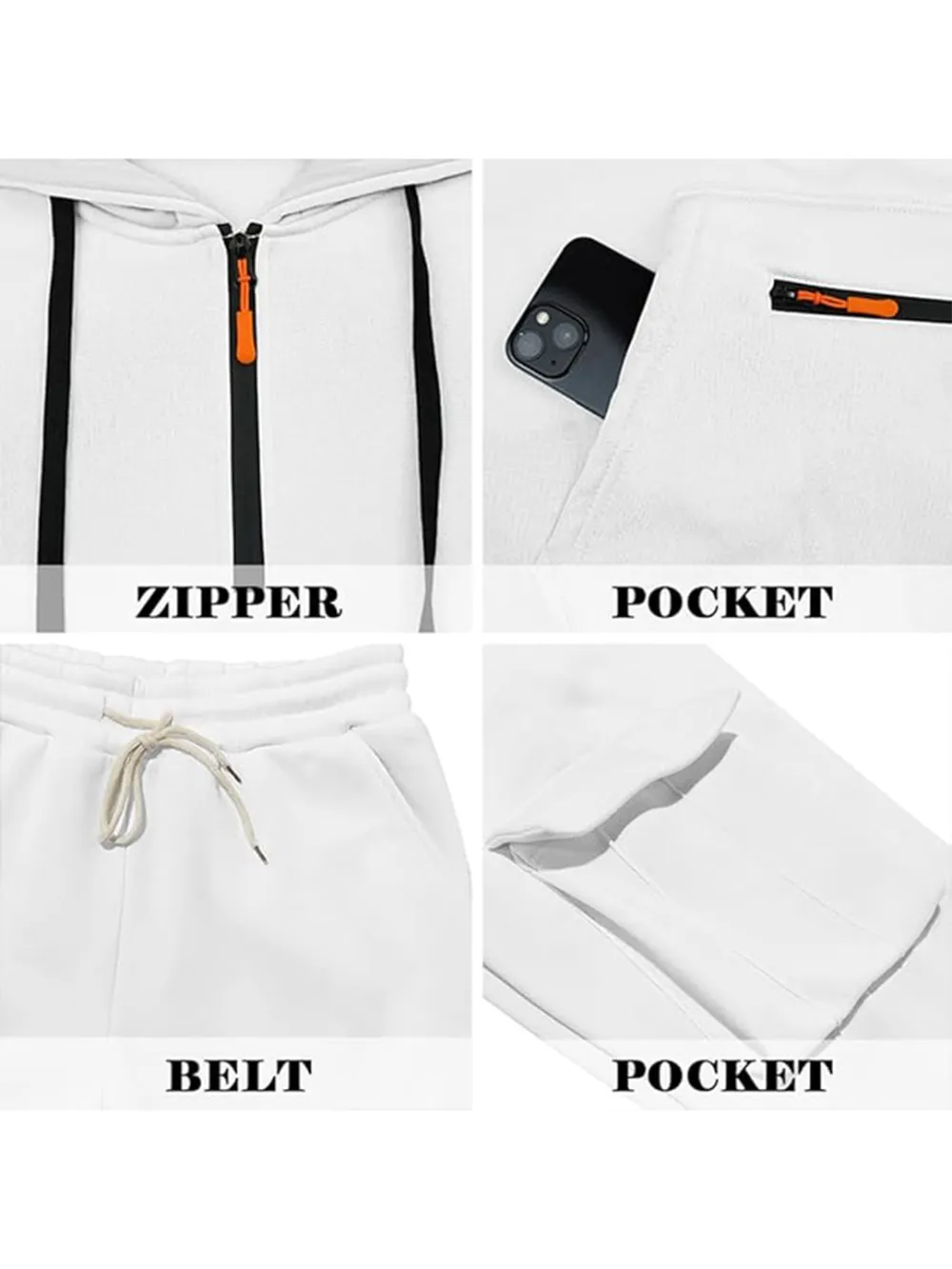 Men’s Fleece-Lined 2-Piece Tracksuit: Tactical Quarter-Zip Hoodie + Cargo Joggers