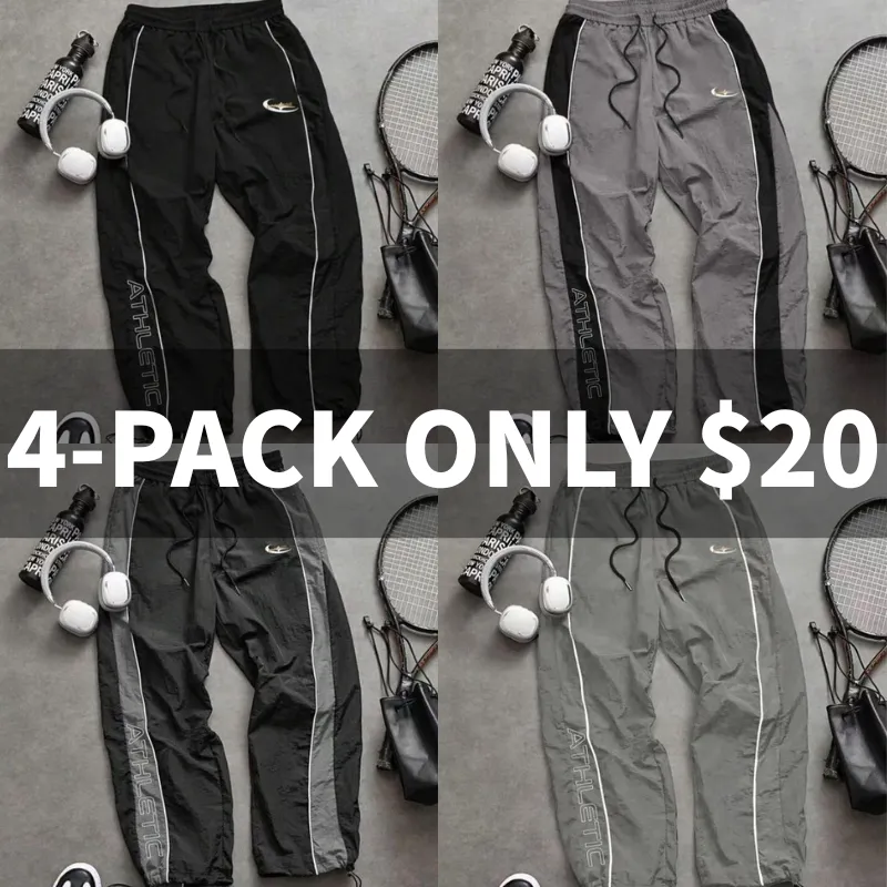 Men's Casual Sporty Long Pants, Loose Fit Elastic Cuff, Fashionable Print, Lightweight Fabric, Perfect for Daily Wear