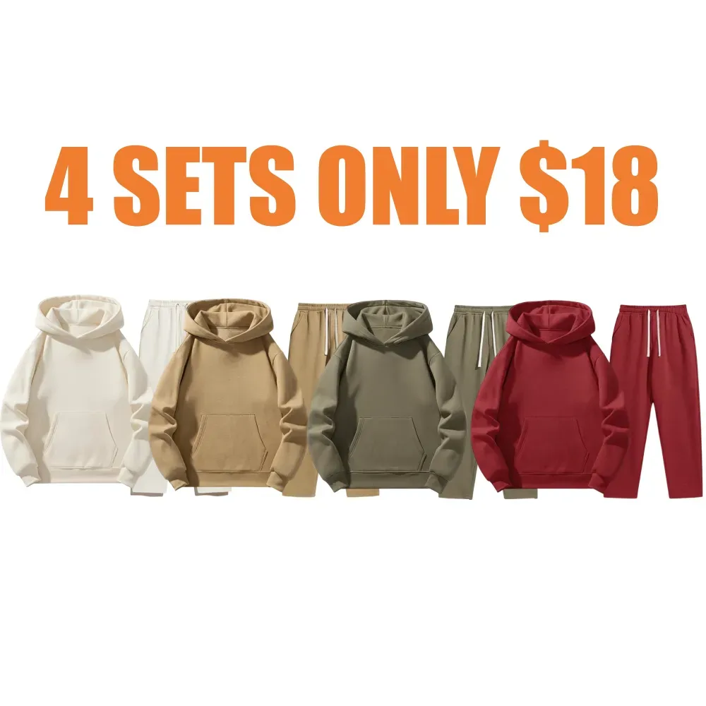 Men’s Casual Hoodie & Jogger Set – Two-Piece Daily Outfit