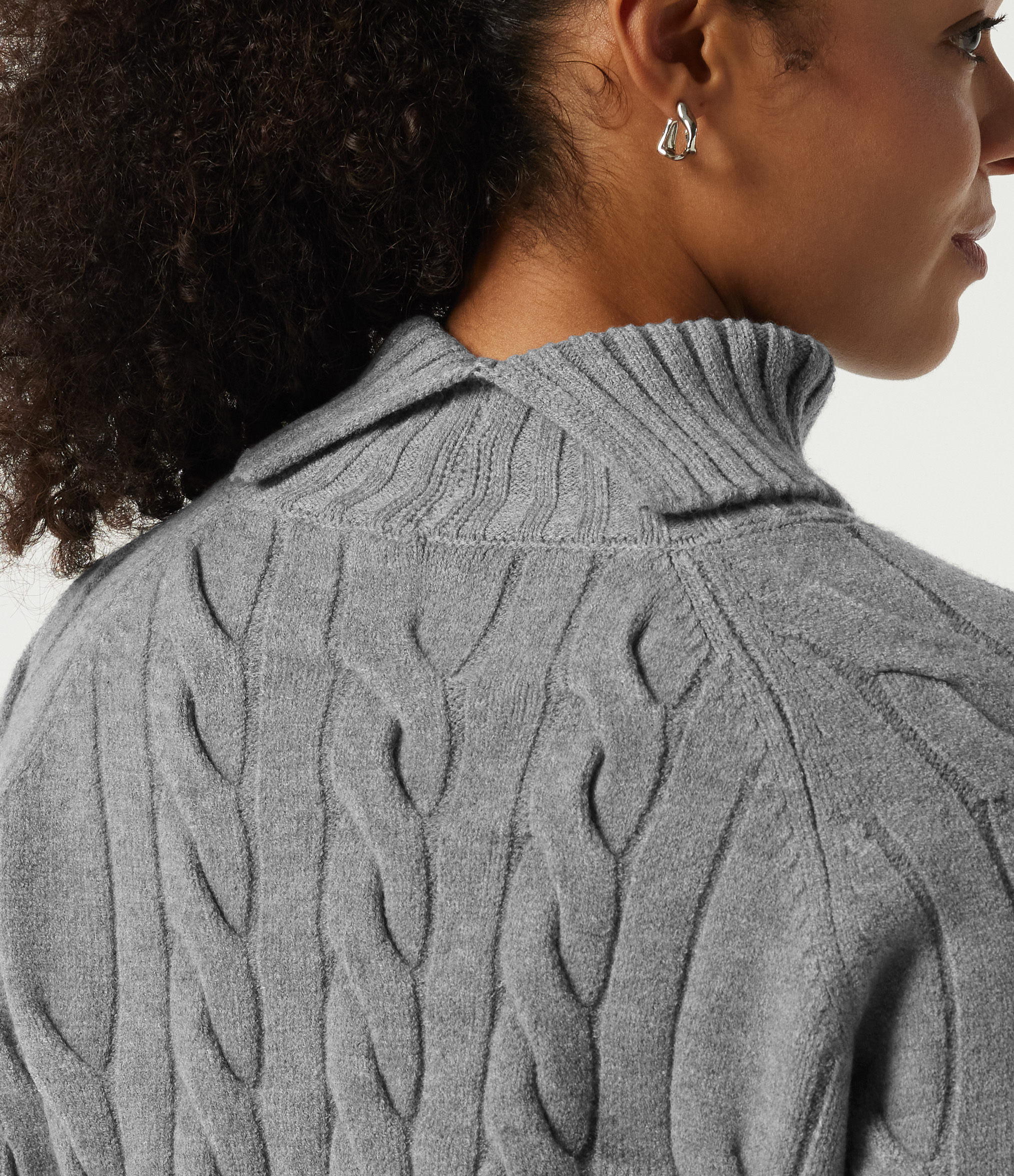 Lapel Raglan Long Sleeve Work Sweater