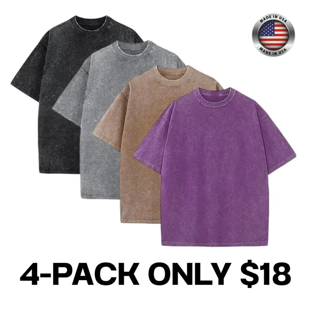 Men's Acid Wash Cotton T-Shirts