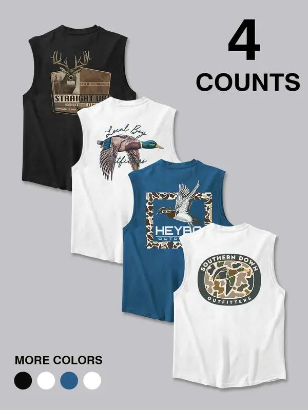 Men's Regular Fit Camo & Graphic Tank Top
