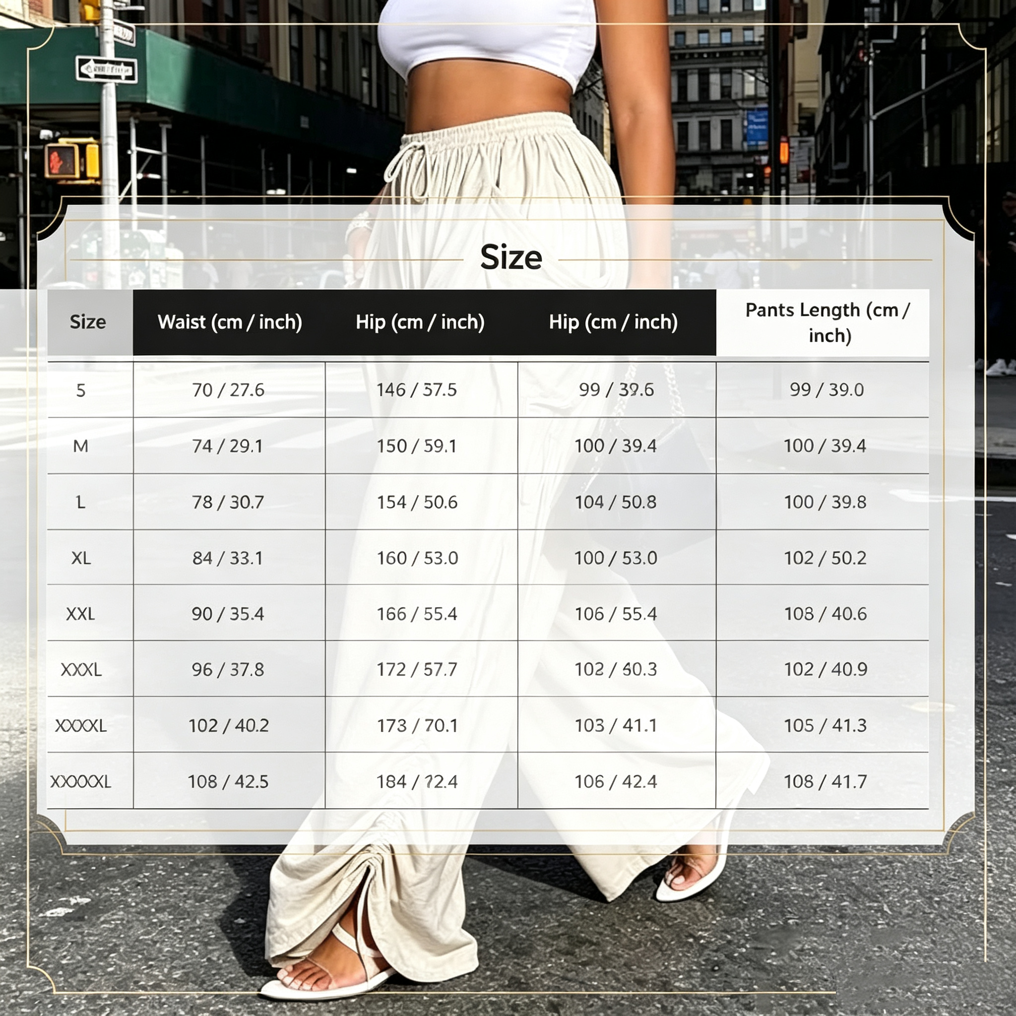 Women's Casual Loose-Fit Wide Leg Pants, Long Plain Design