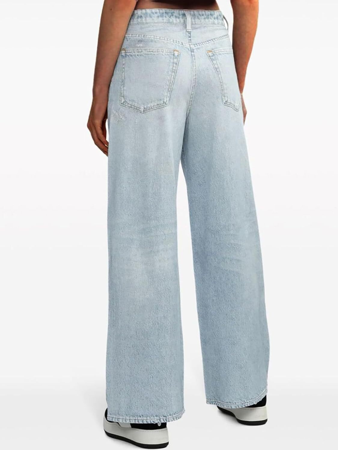 Women's Sweatpant Jeans Print Denim Sweatpants High Waisted Full-Length Wide Leg Pants Baggy Comfort Faux Jeans
