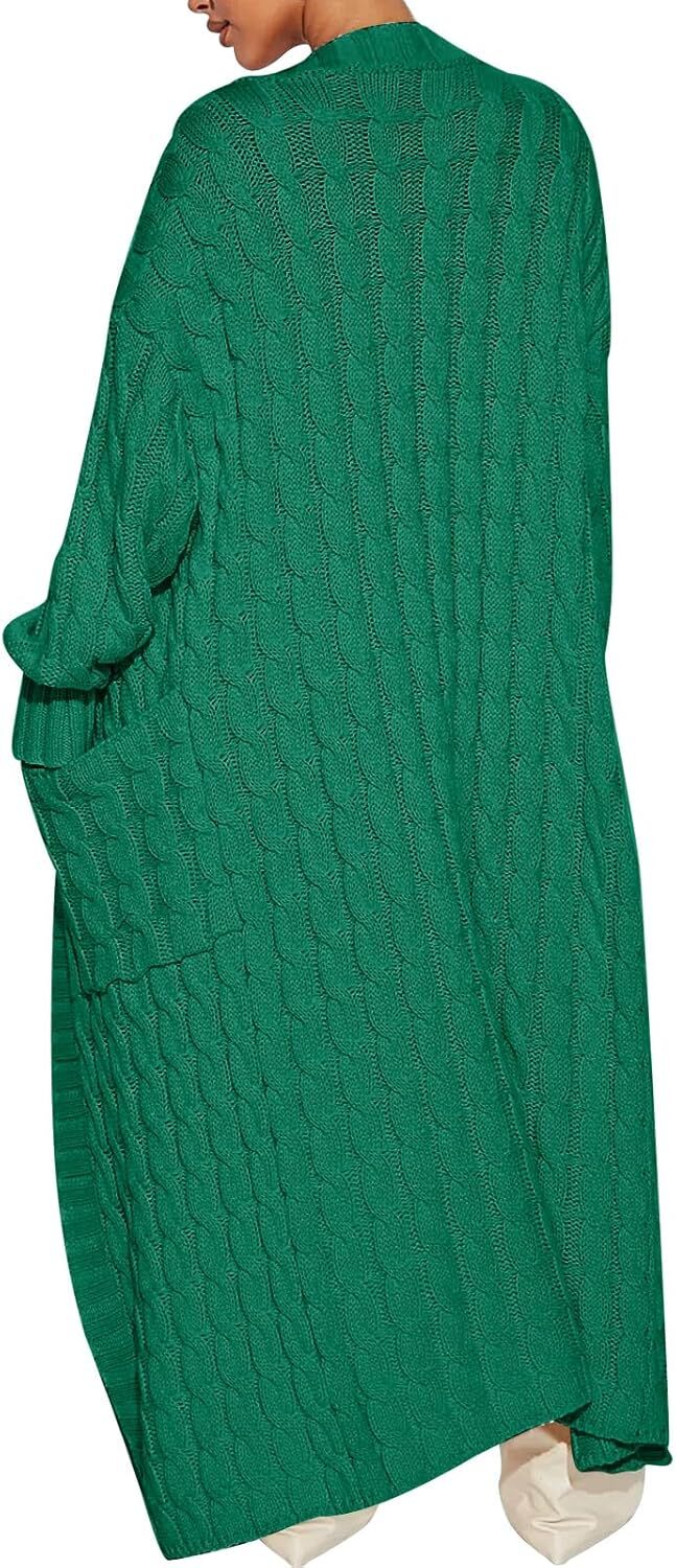 Women's Long Cardigan 2024 Oversized Coat Long Sleeve Open Cardigan Knitted Extra Long Coat Autumn Fashion Jacket Clothes