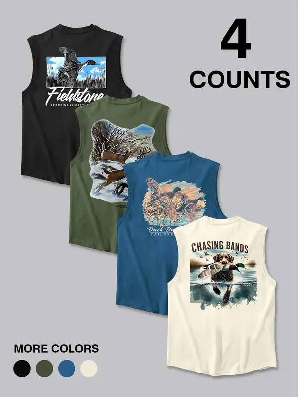 Men's Regular Fit Camo & Graphic Tank Top