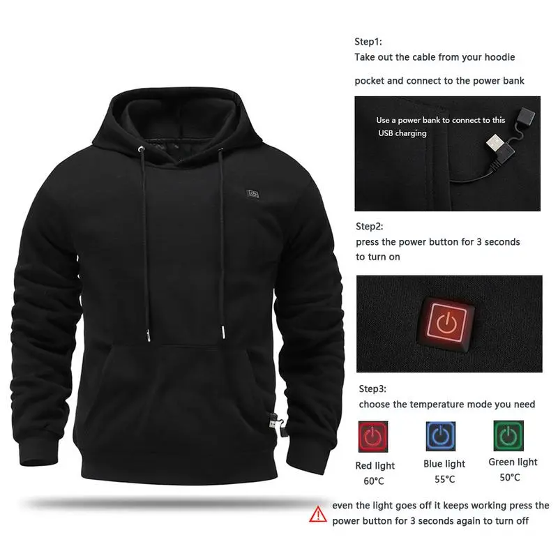 Men's Smart Heated Hoodie (Equipped with a Charging Battery)