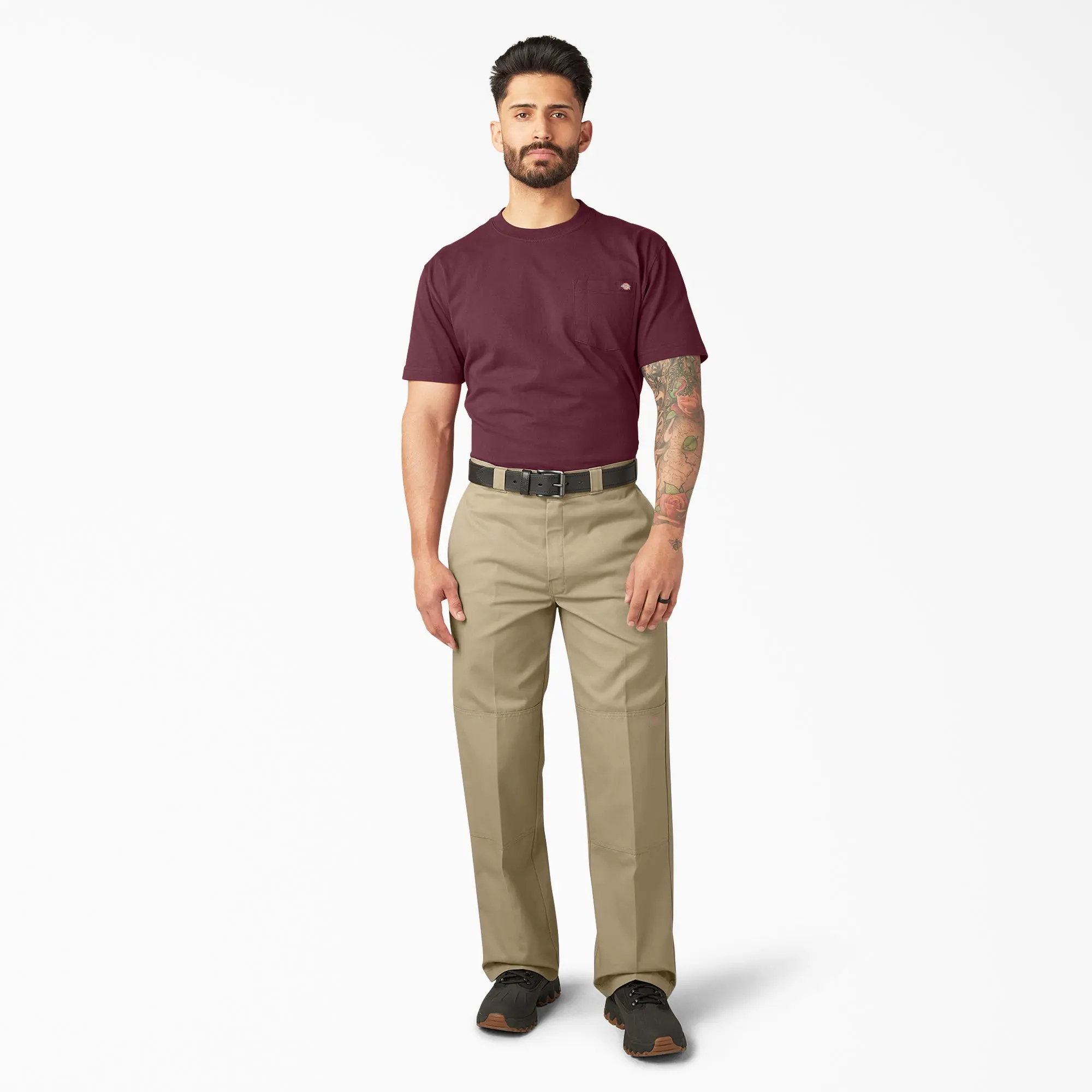Men's Loose Fit Double Knee Multi-Pocket Utility Work Pant