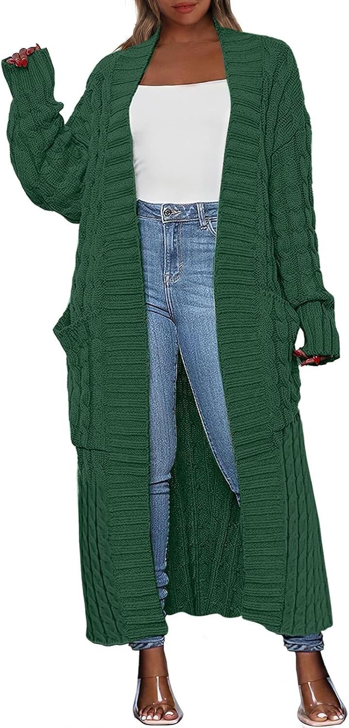 Women's Long Cardigan 2024 Oversized Coat Long Sleeve Open Cardigan Knitted Extra Long Coat Autumn Fashion Jacket Clothes