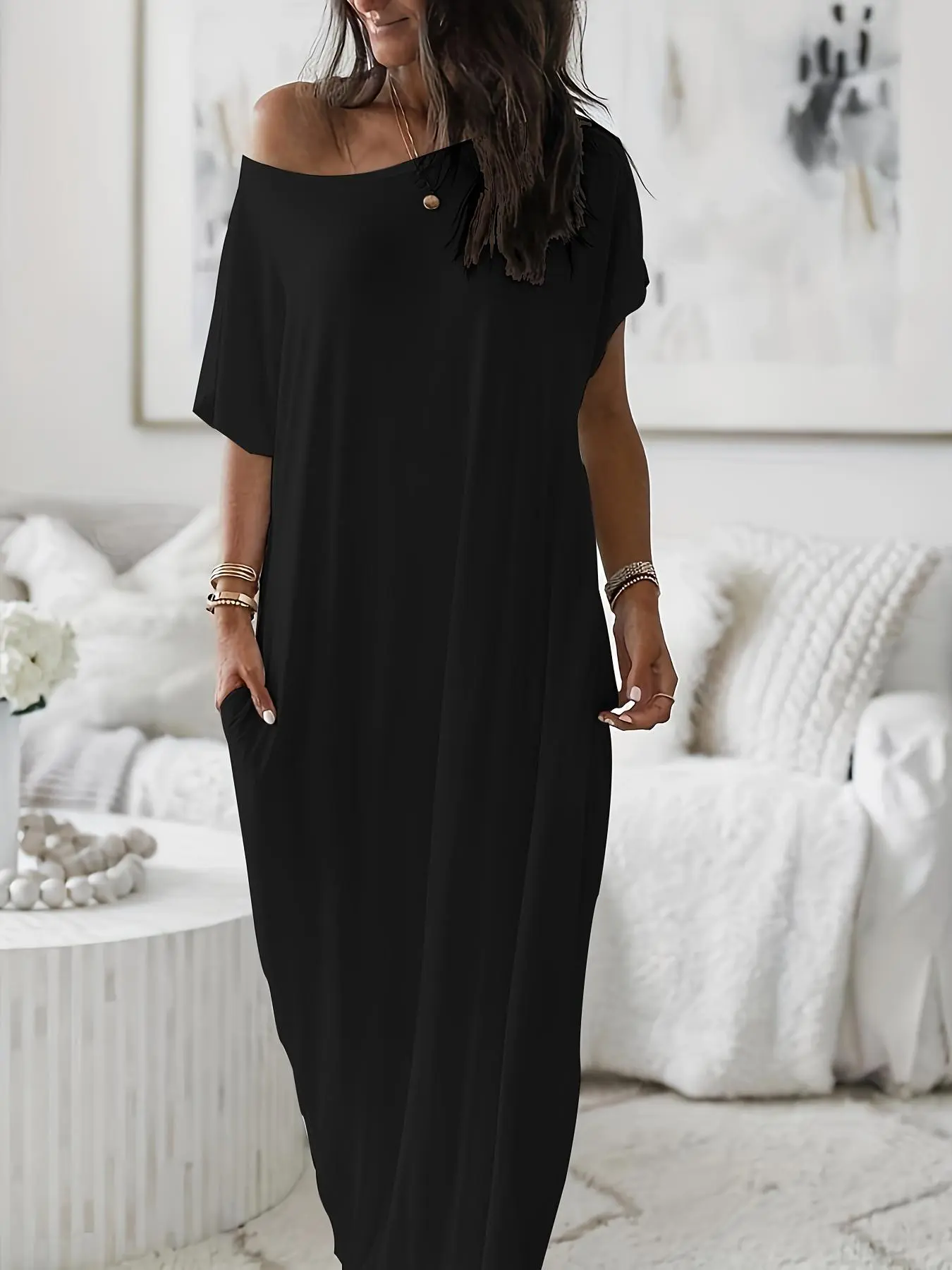 ⚡FINAL SALE⚡-Women's solid color casual dress