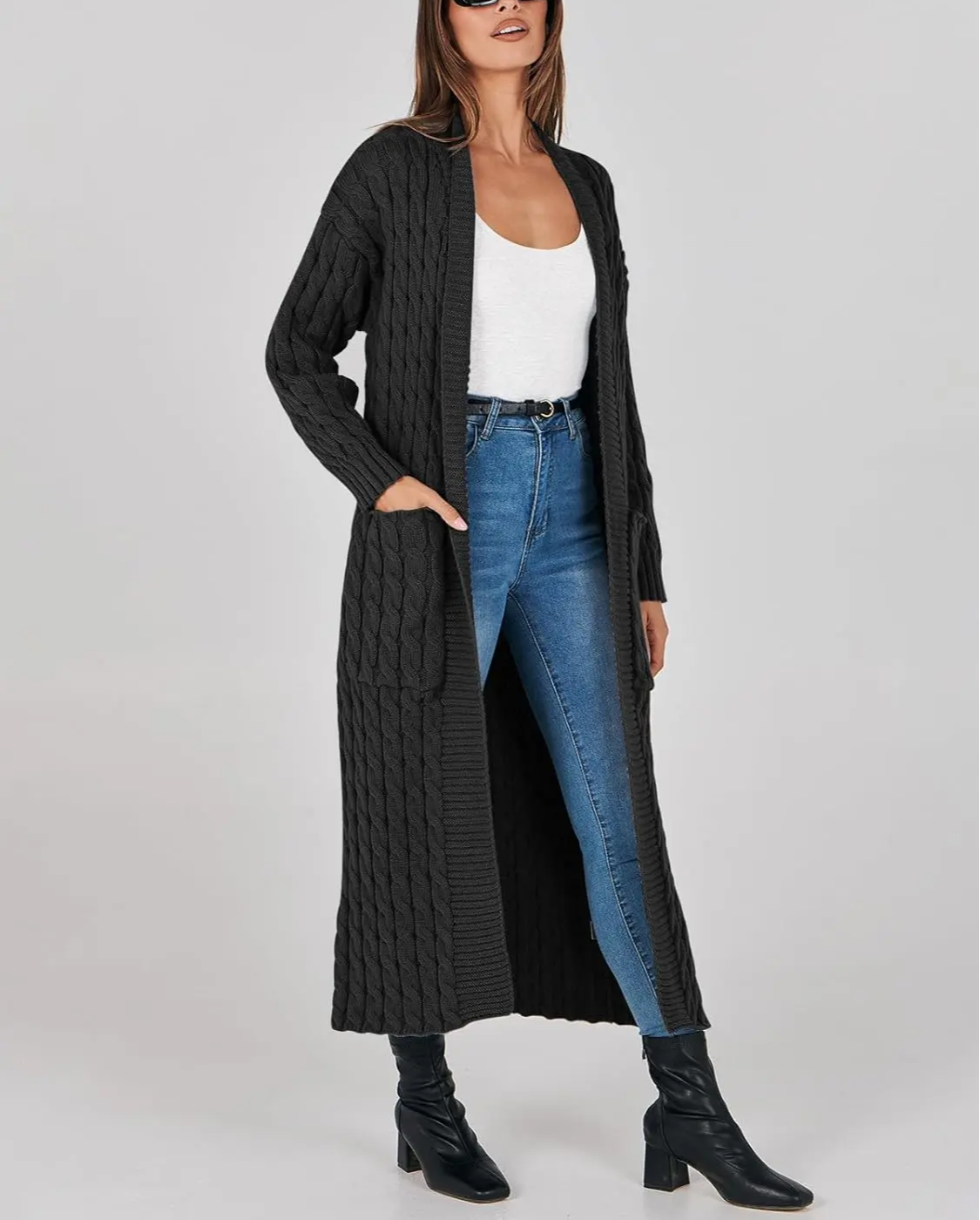 Women's Long Cardigan 2024 Oversized Coat Long Sleeve Open Cardigan Knitted Extra Long Coat Autumn Fashion Jacket Clothes