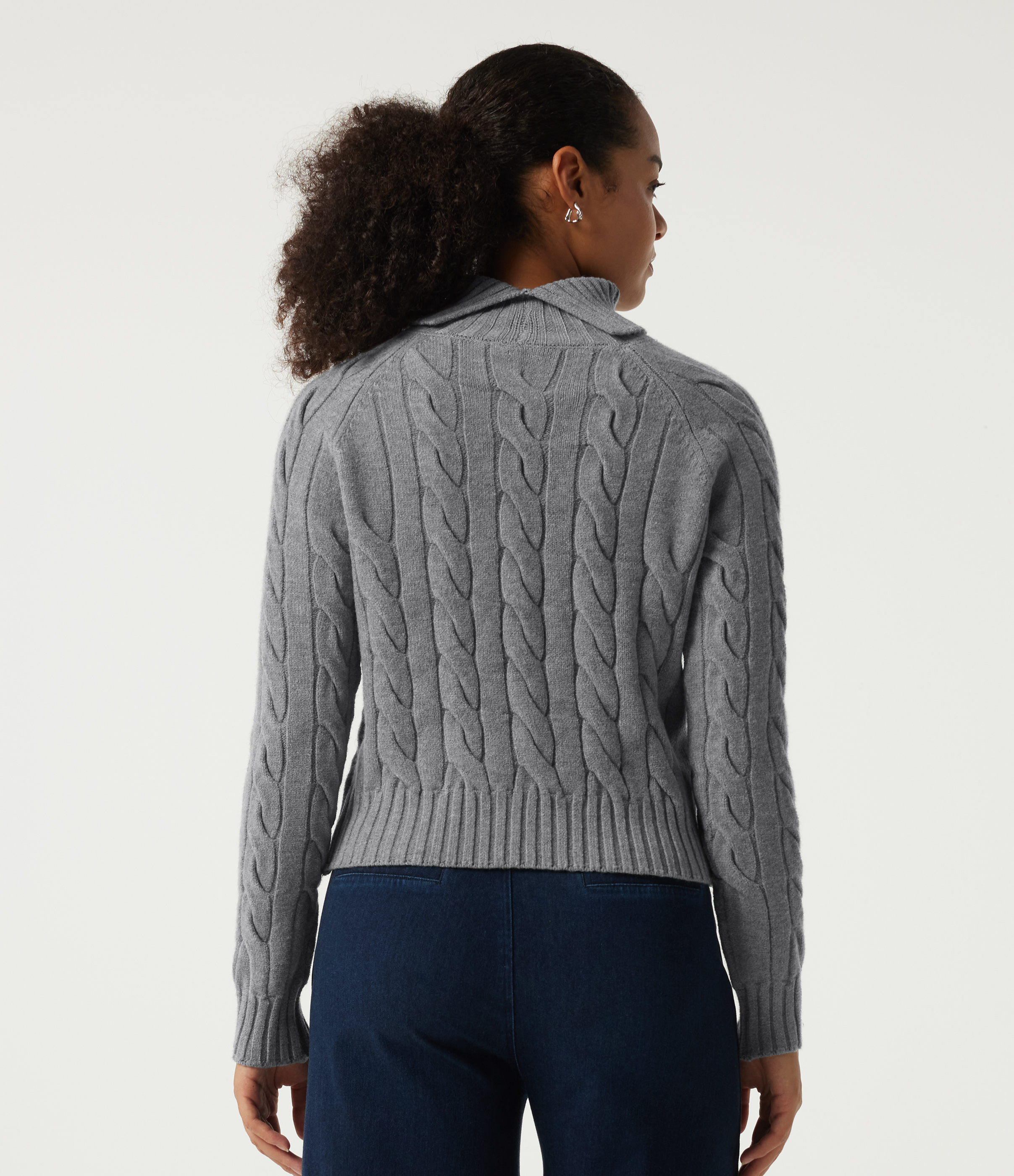 Lapel Raglan Long Sleeve Work Sweater