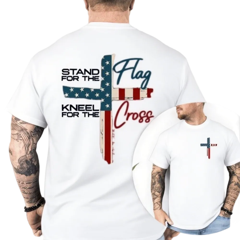 Stand For The Flag Graphic Tees for Cotton Fabric Casual Crew
