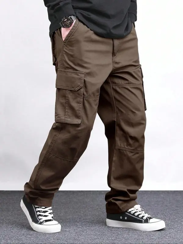 Men's Loose Solid Pocket Cargo Pants