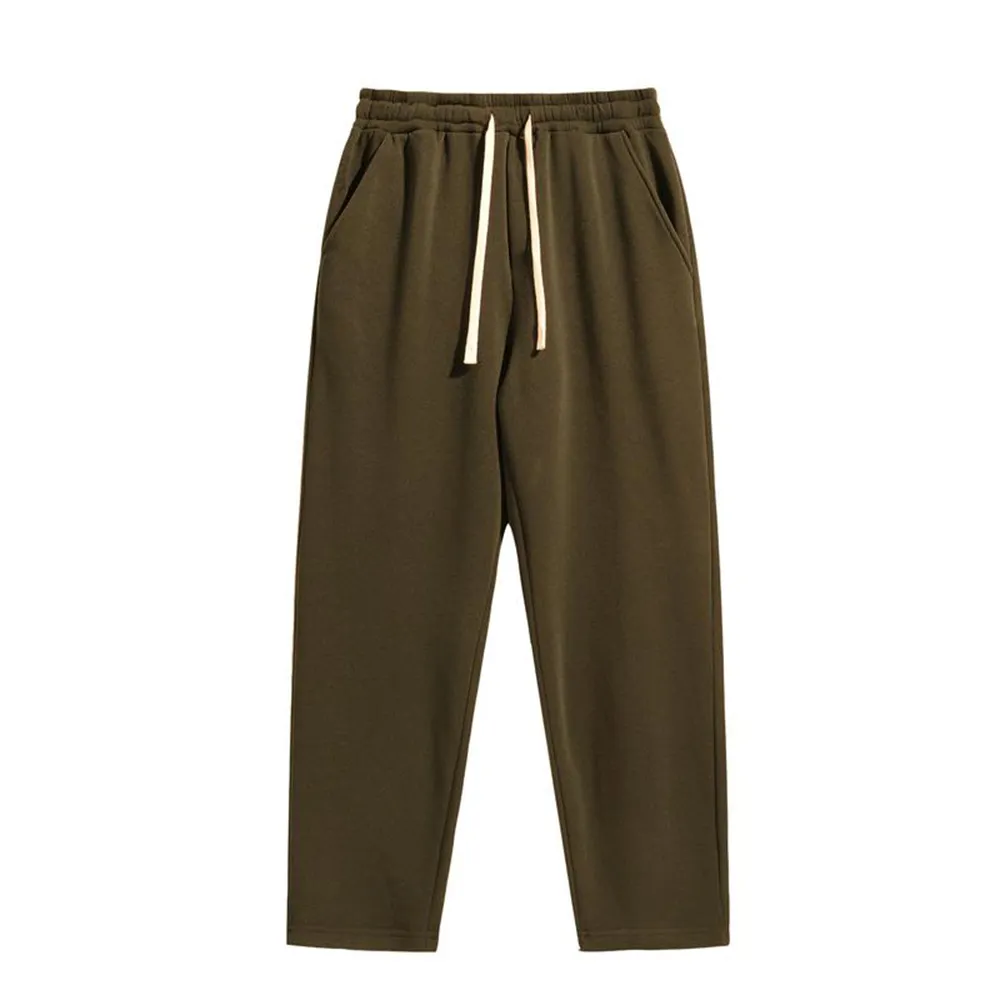 Men's Cotton Casual Regular Fit Solid Drawstring Waist Sweatpants