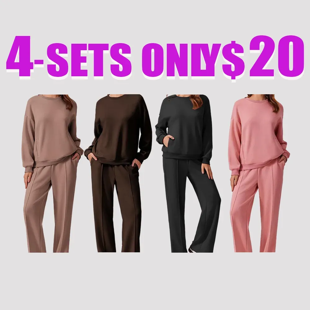 🔥Last Day 89% OFF🔥2-Piece Sweatshirt & Pants Set – Comfy Travel or Home Outfit