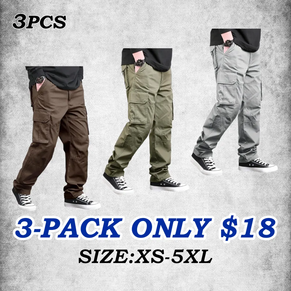 Men's Loose Solid Pocket Cargo Pants