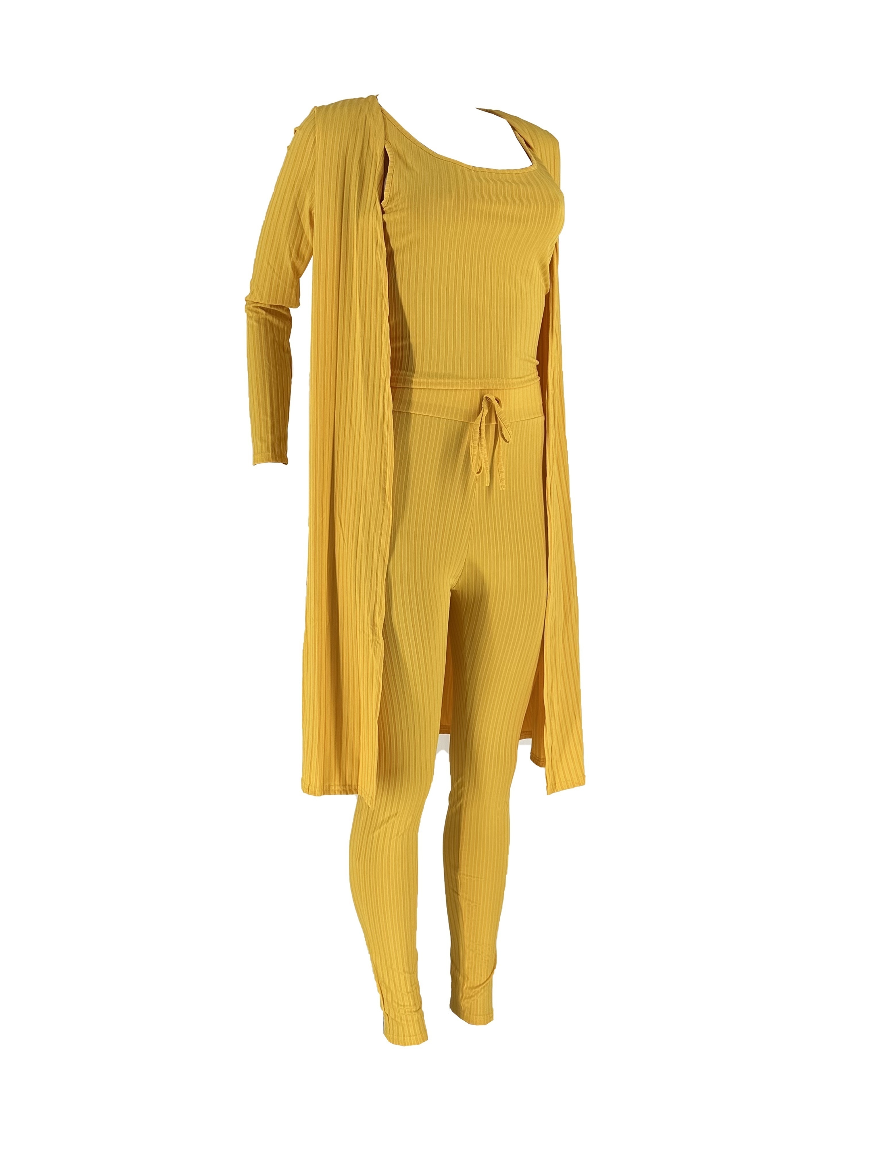 Women 3 Piece Wide Leg Pants Set Casual Long Sleeve Jacket Cardigan With Solid Tank Pants Set Dinner Suit Women