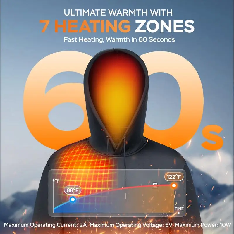 Men's Smart Heated Hoodie (Equipped with a Charging Battery)