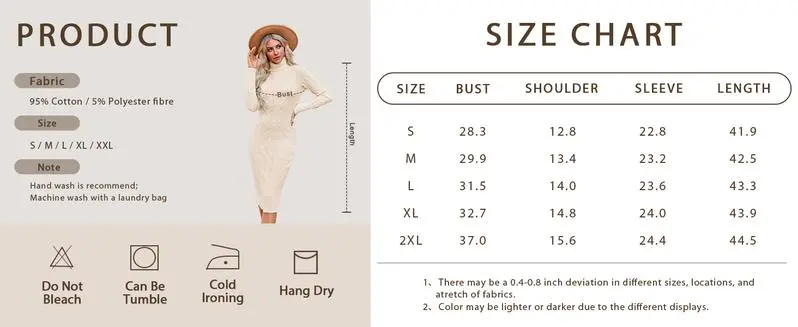 Women’s Long Sleeve Turtleneck Sweater Dress – Effortless Chic, Cozy Confidence | Winter Sale Event – Limited Stock!