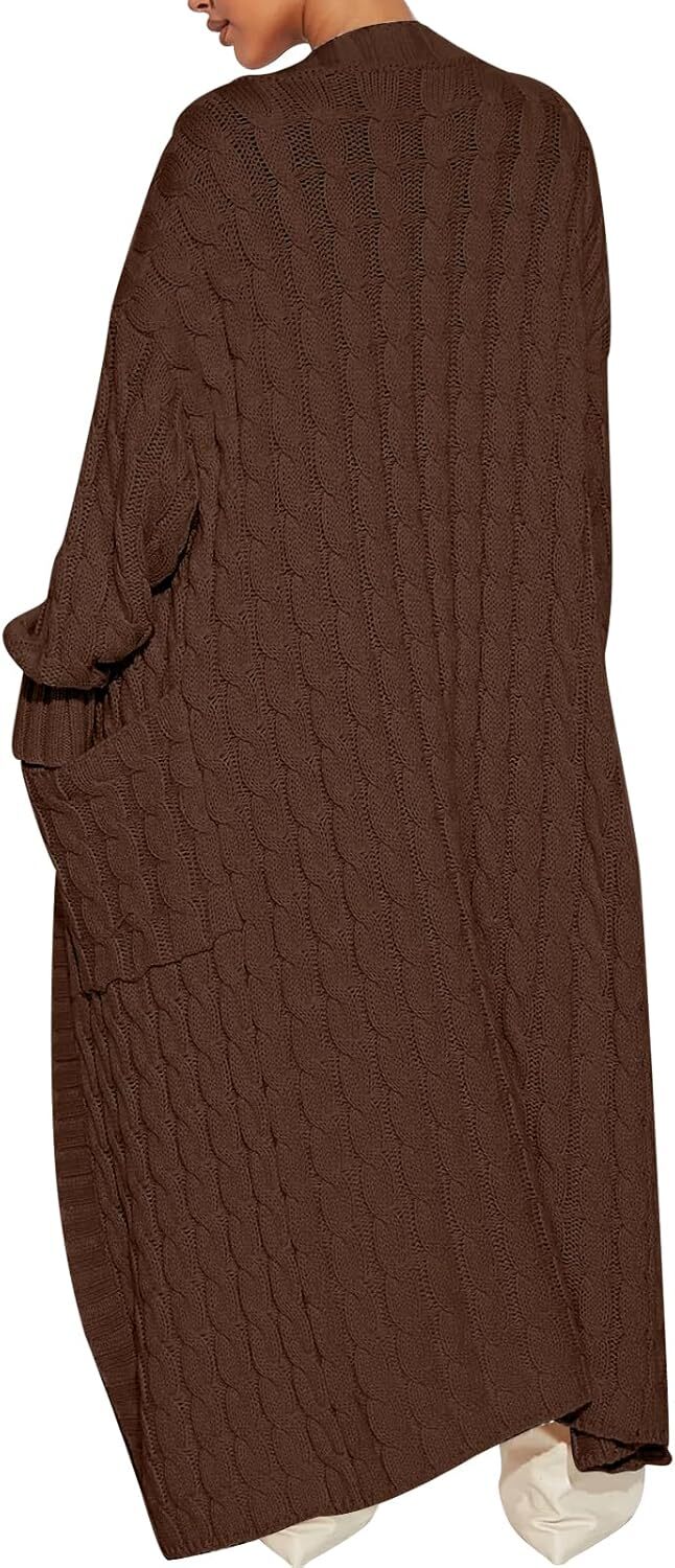 Women's Long Cardigan 2024 Oversized Coat Long Sleeve Open Cardigan Knitted Extra Long Coat Autumn Fashion Jacket Clothes