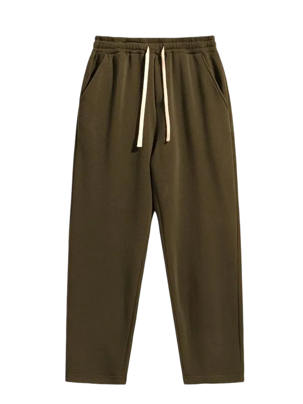 Men's Regular Fit Solid Drawstring Waist Sweatpants
