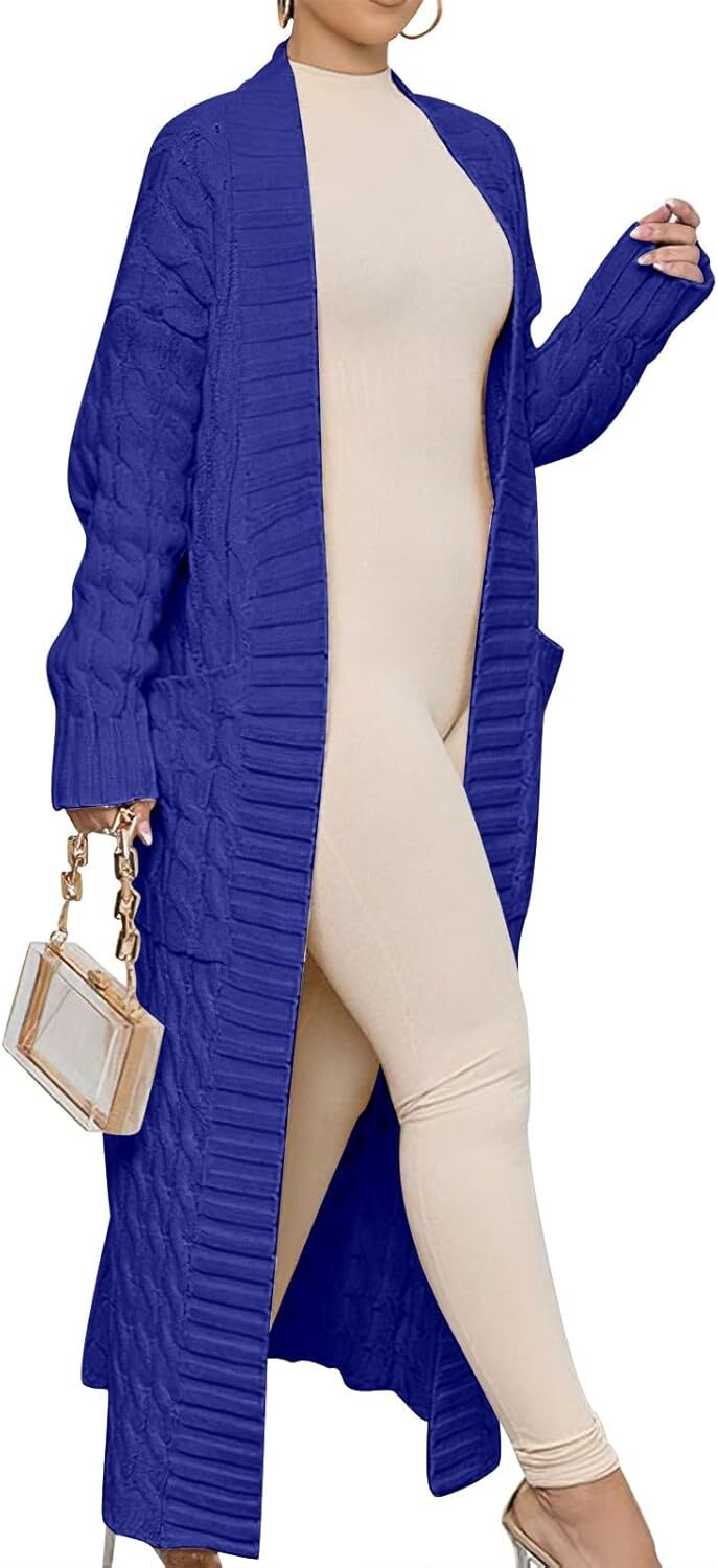 Women's Long Cardigan 2024 Oversized Coat Long Sleeve Open Cardigan Knitted Extra Long Coat Autumn Fashion Jacket Clothes