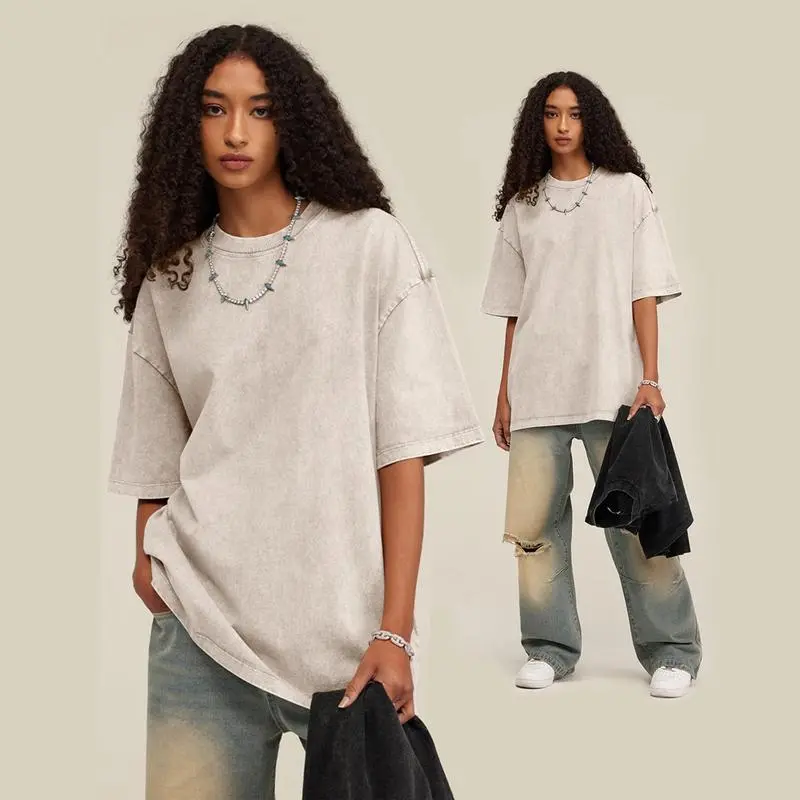 Acid Wash Unisex Oversized Cotton Comfort Tee