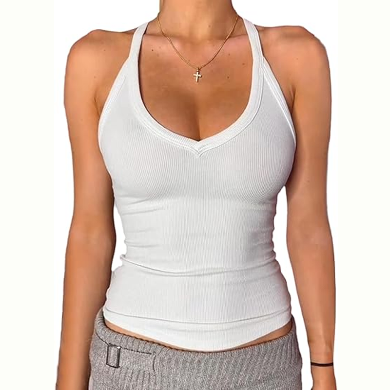 ⚡FINAL SALE⚡ Women’s Built-In Bra Backless Ribbed Tank Top