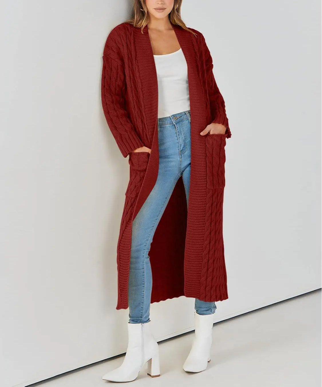 Women's Long Cardigan 2024 Oversized Coat Long Sleeve Open Cardigan Knitted Extra Long Coat Autumn Fashion Jacket Clothes
