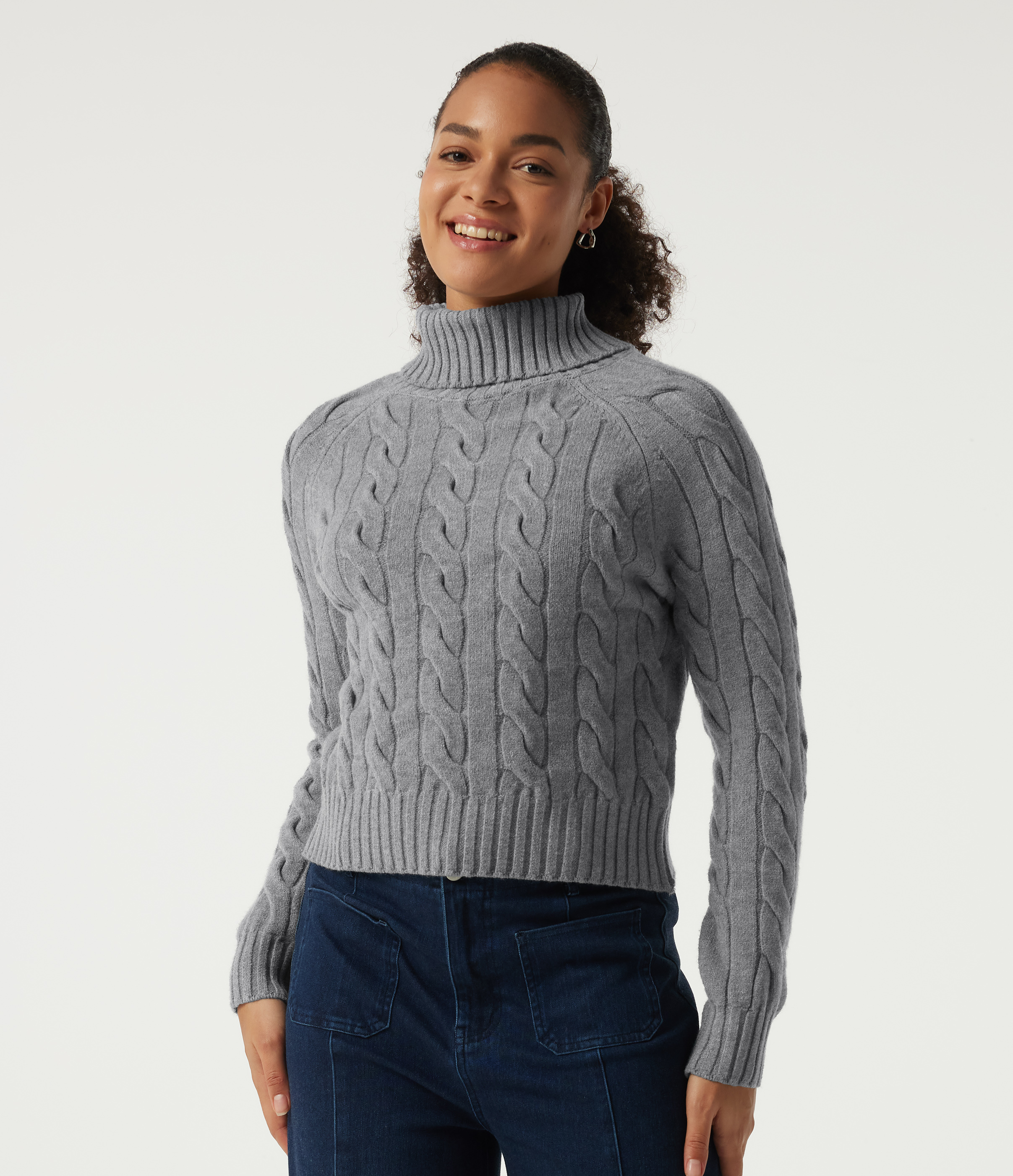 Lapel Raglan Long Sleeve Work Sweater