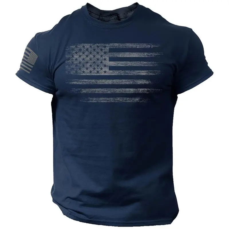 Rogue Style USA Distressed Flag Men's T-Shirt, Casual Cotton Tee - Menswear