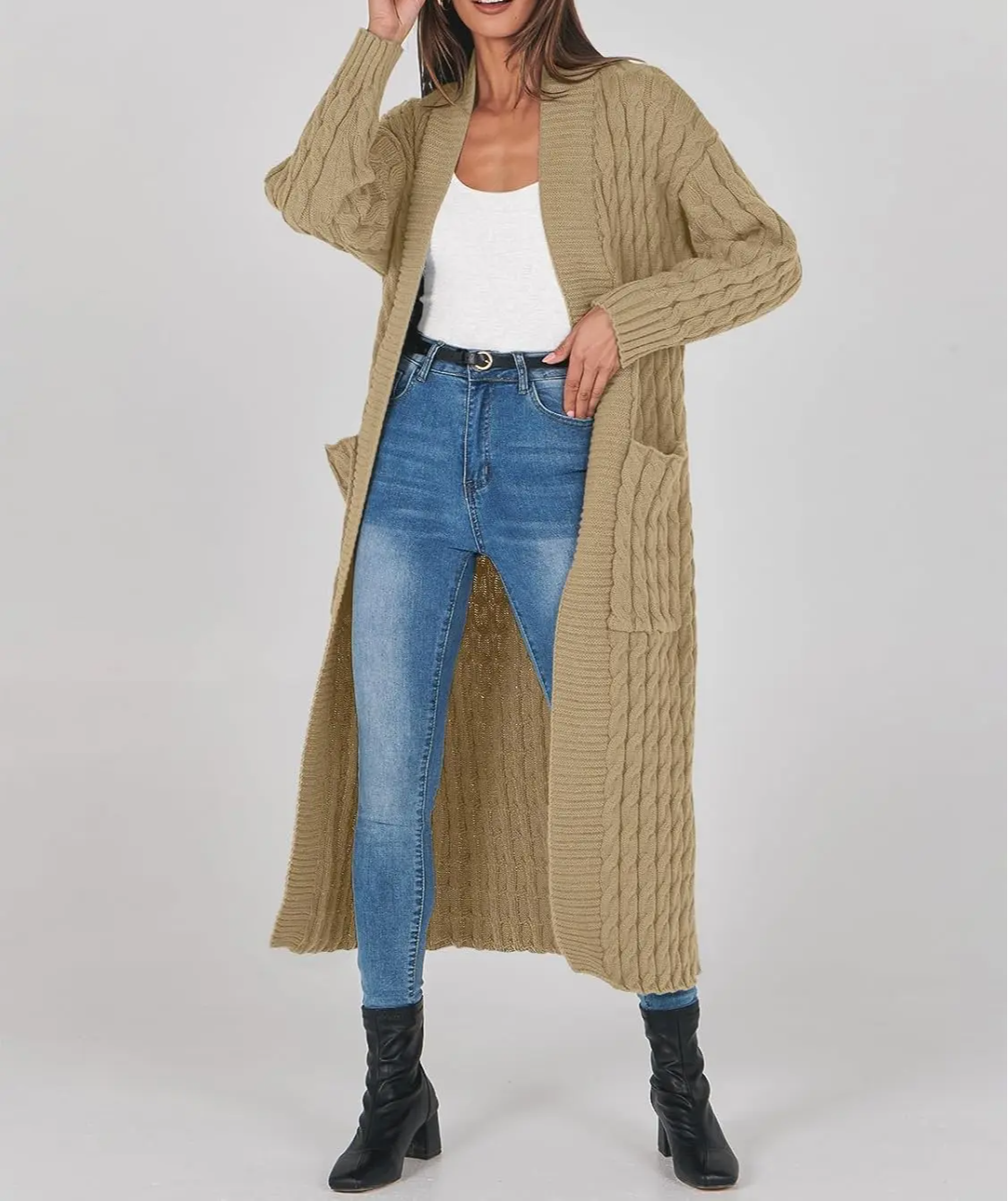 Women's Long Cardigan 2024 Oversized Coat Long Sleeve Open Cardigan Knitted Extra Long Coat Autumn Fashion Jacket Clothes