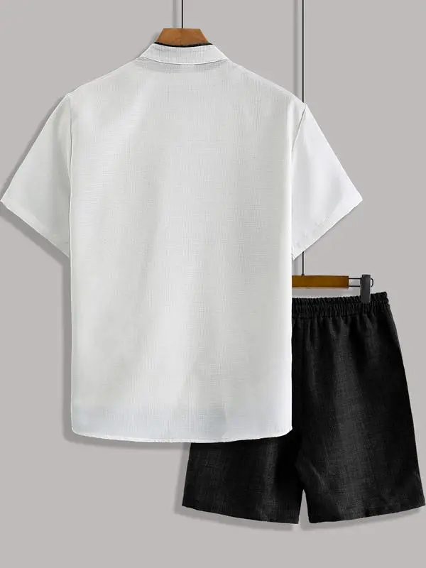 Daily Wear two-Piece Set Men's Casual Top & Track Shorts