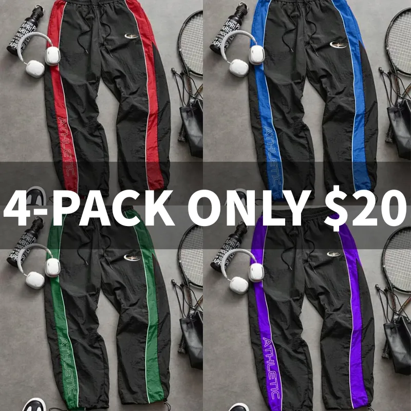 Men's Casual Sporty Long Pants, Loose Fit Elastic Cuff, Fashionable Print, Lightweight Fabric, Perfect for Daily Wear