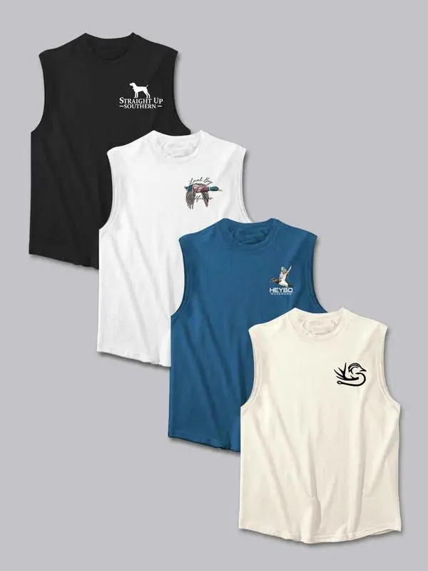 Men's Regular Fit Camo & Graphic Tank Top
