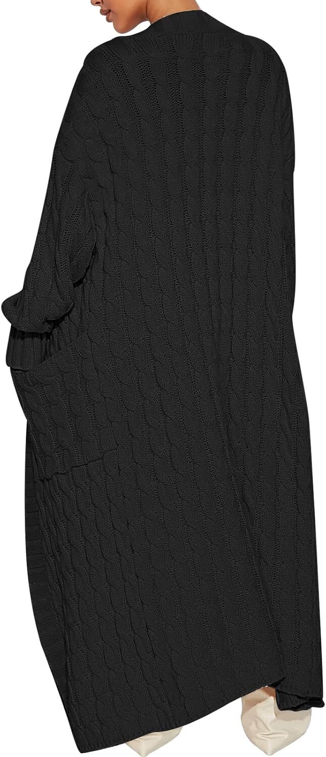 Women's Long Cardigan 2024 Oversized Coat Long Sleeve Open Cardigan Knitted Extra Long Coat Autumn Fashion Jacket Clothes